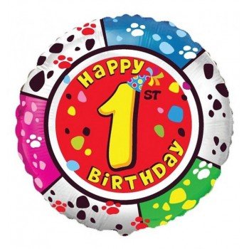 Happy Birthday 1 fólia lufi 48 cm Happy Birthday 1 fólia lufi 48 cm