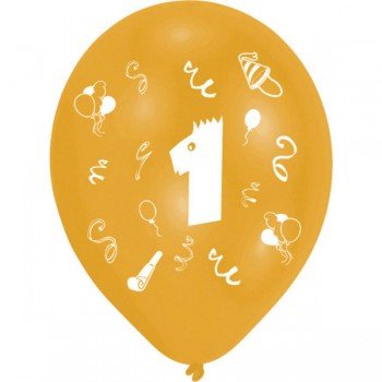 Happy Birthday 1 léggömb, lufi 8 db-os 10 inch (25,4cm) Happy Birthday 1 léggömb, lufi 8 db-os 10 inch (25,4cm)