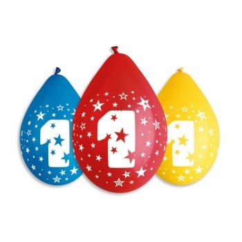 Happy Birthday 1 Star függő léggömb, lufi 5 db-os 12 inch (30 cm) Happy Birthday 1 Star függő léggömb, lufi 5 db-os 12 inch (30 cm)