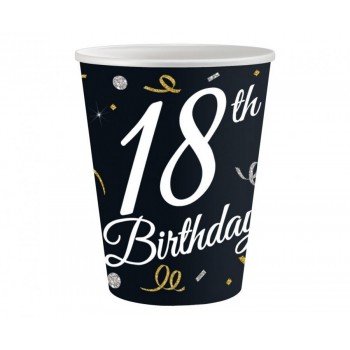 B&C Happy Birthday 18 papír pohár 6 db-os 200 ml B&C Happy Birthday 18 papír pohár 6 db-os 200 ml