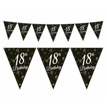 Happy Birthday 18 zászlófüzér 270 cm