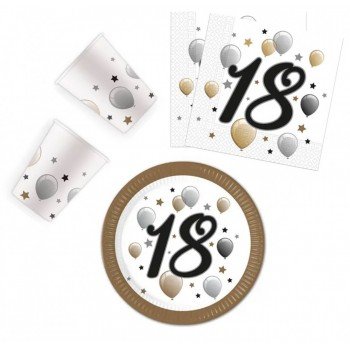 Milestone, Happy Birthday 18 party szett 36 db-os 23 cm-es tányérral Milestone, Happy Birthday 18 party szett 36 db-os 23 cm-es tányérral