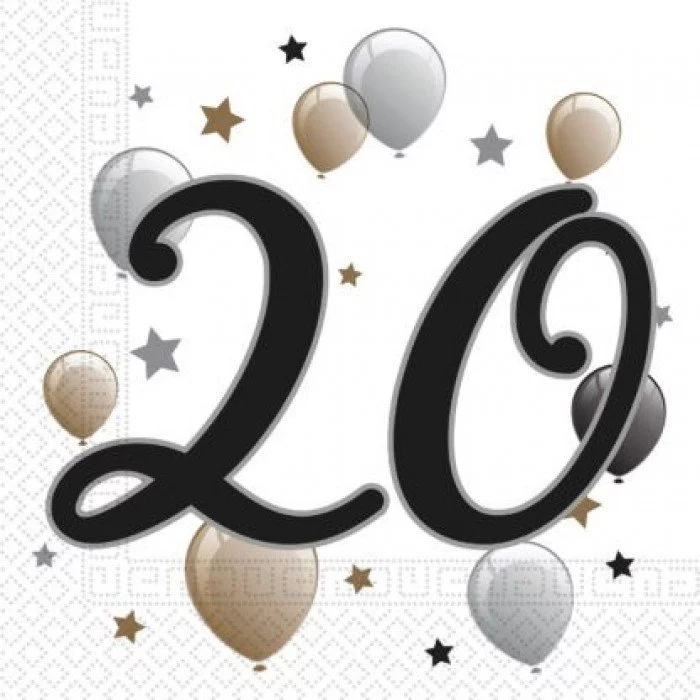 Milestone, Happy Birthday 20 szalvéta 20 db-os 33x33 cm Milestone, Happy Birthday 20 szalvéta 20 db-os 33x33 cm