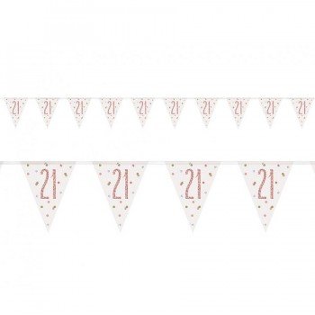 Happy Birthday 21 Holographic zászlófüzér 274 cm