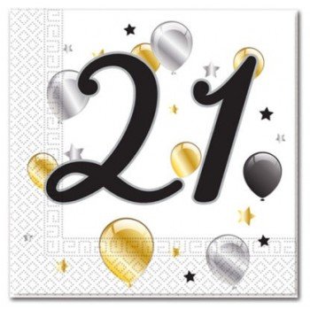 Milestone, Happy Birthday 21 szalvéta 20 db-os Milestone, Happy Birthday 21 szalvéta 20 db-os