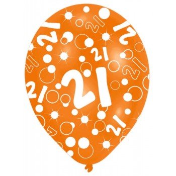 Happy Birthday 21 léggömb, lufi 6 db-os 11 inch (27,5cm) Happy Birthday 21 léggömb, lufi 6 db-os 11 inch (27,5cm)