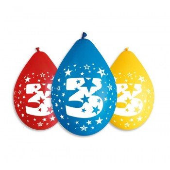 Happy Birthday 3 Star függő léggömb, lufi 5 db-os 12 inch (30 cm) Happy Birthday 3 Star függő léggömb, lufi 5 db-os 12 inch (30 cm)