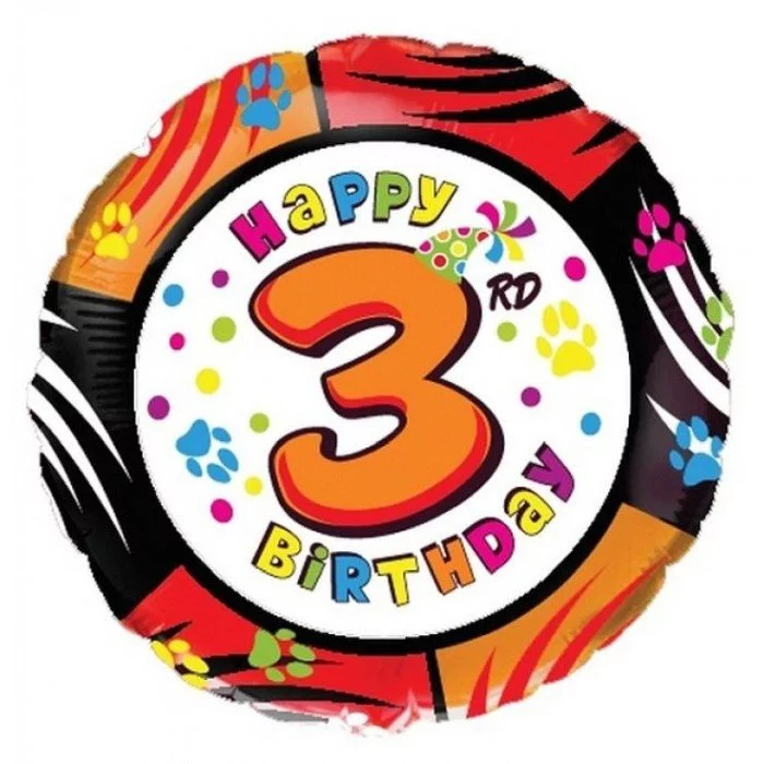 Happy Birthday 3 születésnap fólia lufi 46 cm (WP) Happy Birthday 3 születésnap fólia lufi 46 cm (WP)
