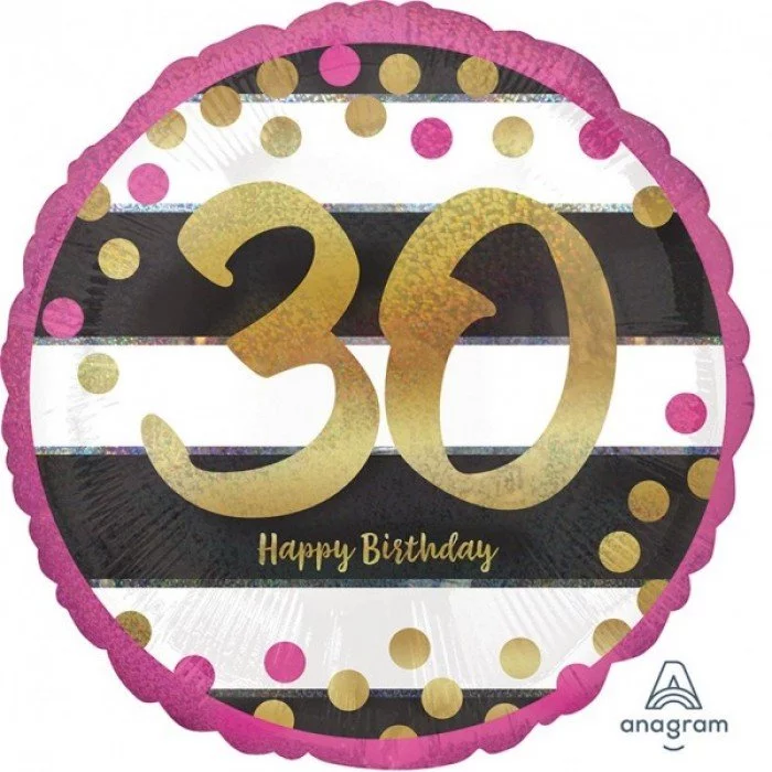 Happy Birthday 30 fólia lufi 43 cm Happy Birthday 30 fólia lufi 43 cm