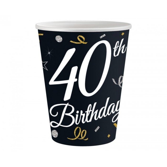B&C Happy Birthday 40 papír pohár 6 db-os 200 ml