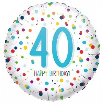 Happy Birthday 40 fólia lufi 43 cm Happy Birthday 40 fólia lufi 43 cm