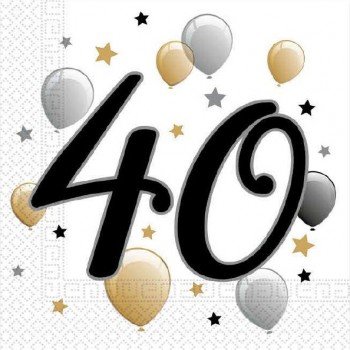 Milestone, Happy Birthday 40 szalvéta 20 db-os Milestone, Happy Birthday 40 szalvéta 20 db-os