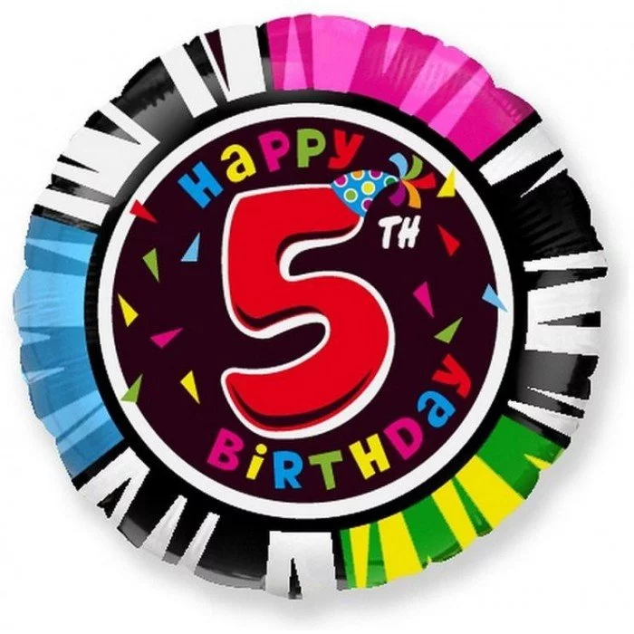 Happy Birthday 5 születésnap fólia lufi 48 cm Happy Birthday 5 születésnap fólia lufi 48 cm