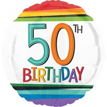 Happy Birthday 50 fólia lufi 43 cm Happy Birthday 50 fólia lufi 43 cm