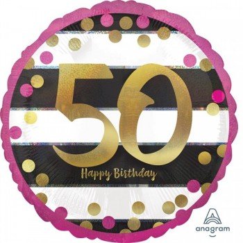 Happy Birthday 50 fólia lufi 43 cm Happy Birthday 50 fólia lufi 43 cm