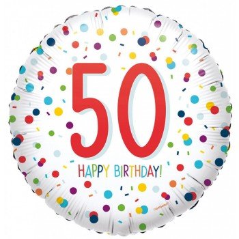 Happy Birthday 50 Fólia lufi 43 cm Happy Birthday 50 Fólia lufi 43 cm