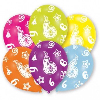 Happy Birthday 6 léggömb, lufi 6 db-os Happy Birthday 6 léggömb, lufi 6 db-os
