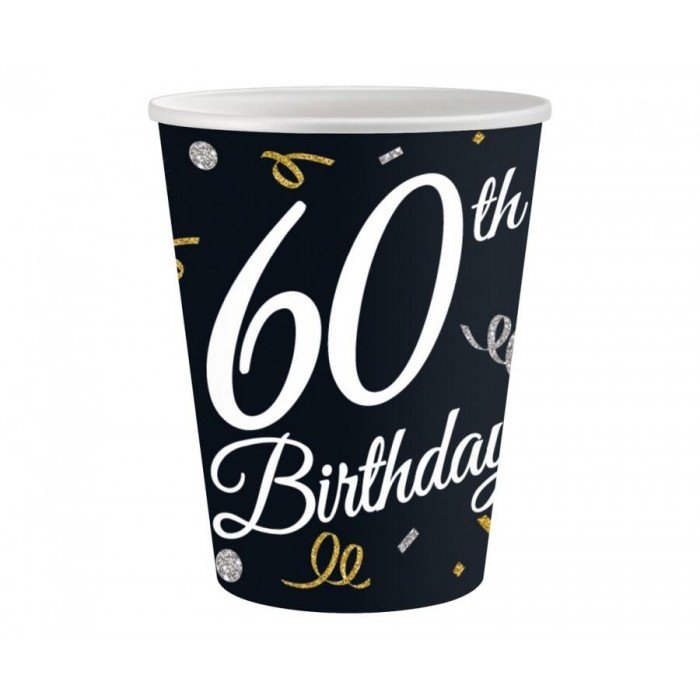 B&C Happy Birthday 60 papír pohár 6 db-os 200 ml
