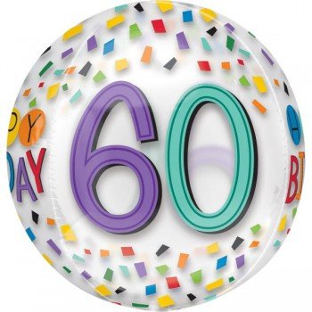Happy Birthday 60 Gömb Fólia lufi 40 cm Happy Birthday 60 Gömb Fólia lufi 40 cm