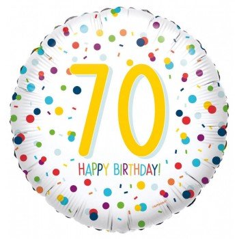 Happy Birthday 70 Fólia lufi 43 cm Happy Birthday 70 Fólia lufi 43 cm