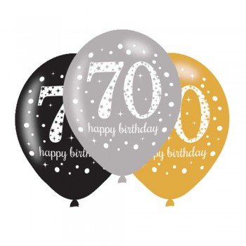 Happy Birthday 70 léggömb, lufi 6 db-os Happy Birthday 70 léggömb, lufi 6 db-os