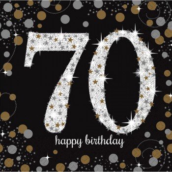 Happy Birthday Gold 70 szalvéta 16 db-os 33*33 cm Happy Birthday Gold 70 szalvéta 16 db-os 33*33 cm