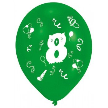 Happy Birthday 8 léggömb, lufi 8 db-os 10 inch (25,4cm) Happy Birthday 8 léggömb, lufi 8 db-os 10 inch (25,4cm)