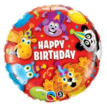 Happy Birthday Animals, Állatos fólia lufi 46 cm Happy Birthday Animals, Állatos fólia lufi 46 cm