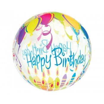 Happy Birthday Aqua gömb fólia lufi 40 cm Happy Birthday Aqua gömb fólia lufi 40 cm