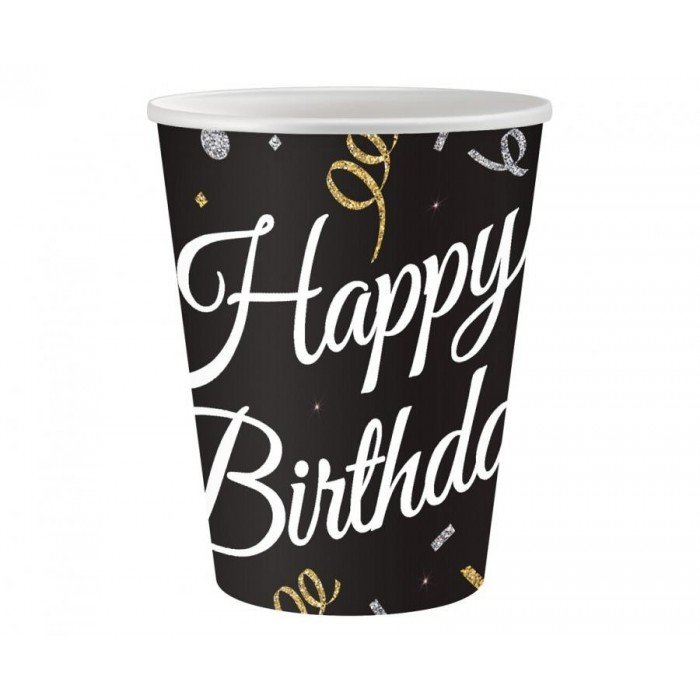 B&C Happy Birthday papír pohár 6 db-os 250 ml
