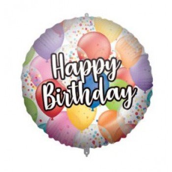 Happy Birthday Balloons fólia lufi 46 cm Happy Birthday Balloons fólia lufi 46 cm