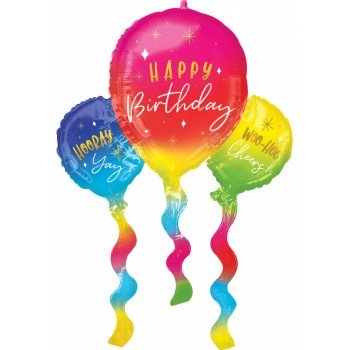 Happy Birthday Balloons fólia lufi 91 cm Happy Birthday Balloons fólia lufi 91 cm