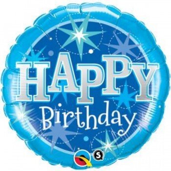 Happy Birthday Blue fólia lufi 46 cm Happy Birthday Blue fólia lufi 46 cm