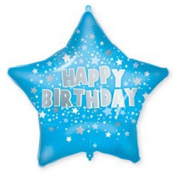 Happy Birthday Blue fólia lufi 46 cm Happy Birthday Blue fólia lufi 46 cm