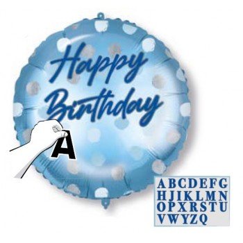 Happy Birthday Blue fólia lufi 46 cm Happy Birthday Blue fólia lufi 46 cm