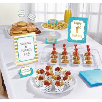 Happy Birthday Blue mini asztali dekoráció szett 12 db-os Happy Birthday Blue mini asztali dekoráció szett 12 db-os