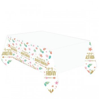 Boho Birthday Girl papír asztalterítő 120x180 cm