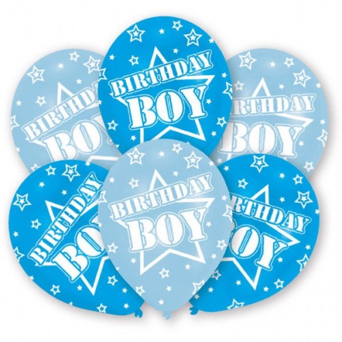 Happy Birthday Boy léggömb, lufi 6 db-os Happy Birthday Boy léggömb, lufi 6 db-os