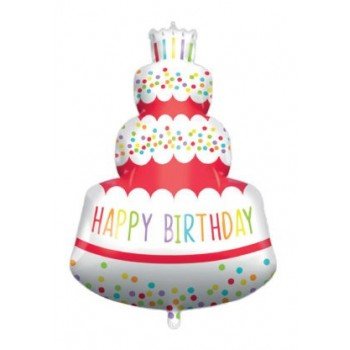 Happy Birthday Cake fólia lufi 96 cm Happy Birthday Cake fólia lufi 96 cm