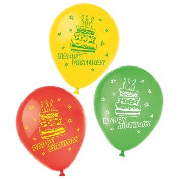 Happy Birthday léggömb, lufi 6 db-os (22,8 cm) Happy Birthday léggömb, lufi 6 db-os (22,8 cm)