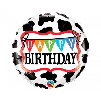 Happy Birthday Cow, Tehén fólia lufi 46 cm Happy Birthday Cow, Tehén fólia lufi 46 cm