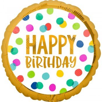 Happy Birthday fólia lufi 43 cm Happy Birthday fólia lufi 43 cm