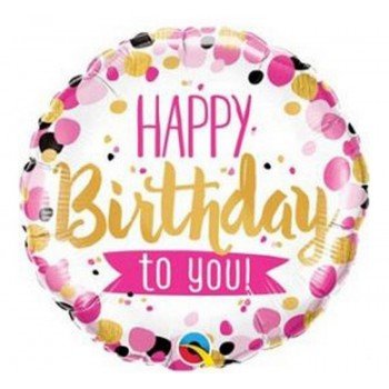 Happy Birthday Pink Gold fólia lufi 46 cm Happy Birthday Pink Gold fólia lufi 46 cm