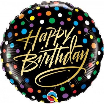Happy Birthday Dots fólia lufi 46 cm Happy Birthday Dots fólia lufi 46 cm