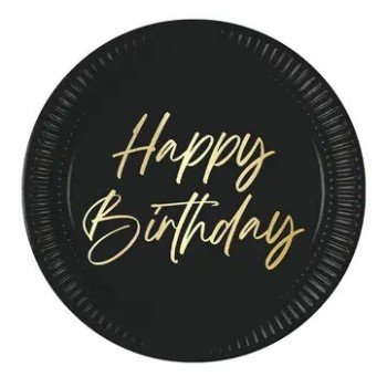 Happy Birthday Elegant papírtányér 8 db-os 23 cm FSC Happy Birthday Elegant papírtányér 8 db-os 23 cm FSC