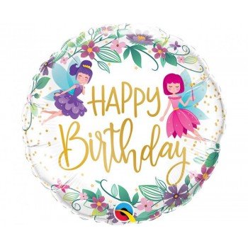 Happy Birthday Fairies, Tündér fólia lufi 46 cm Happy Birthday Fairies, Tündér fólia lufi 46 cm