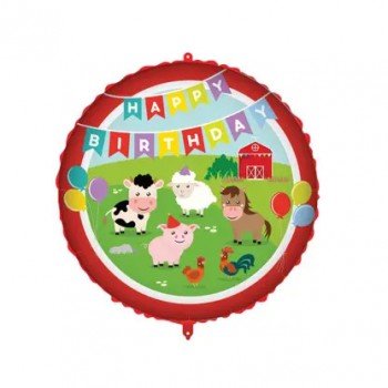 Happy Birthday Farm fólia lufi 46 cm Happy Birthday Farm fólia lufi 46 cm