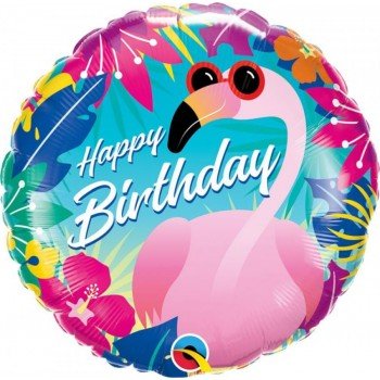 Happy Birthday Flamingó fólia lufi 46 cm Happy Birthday Flamingó fólia lufi 46 cm