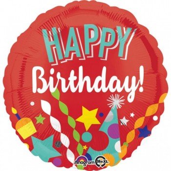 Happy Birthday fólia lufi 43 cm Happy Birthday fólia lufi 43 cm
