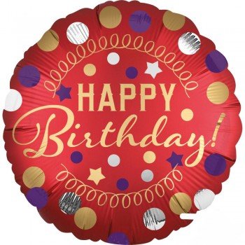 Happy Birthday fólia lufi 43 cm Happy Birthday fólia lufi 43 cm